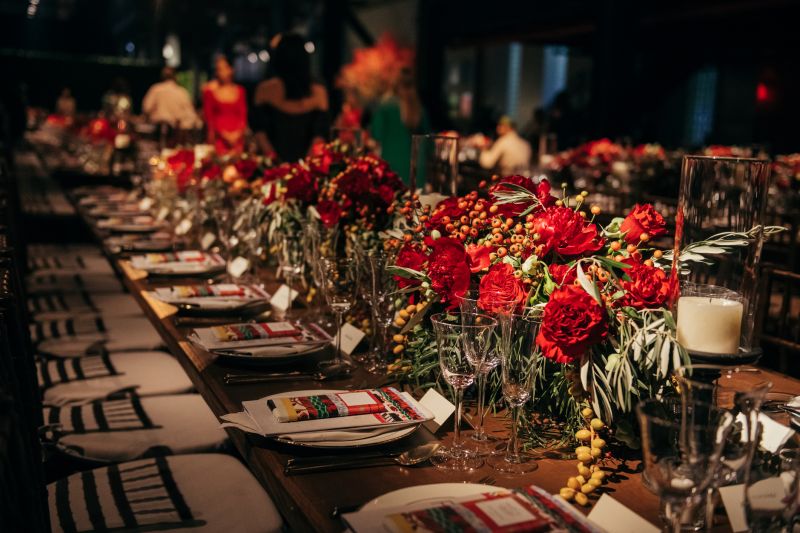 Festive Rose Centerpieces